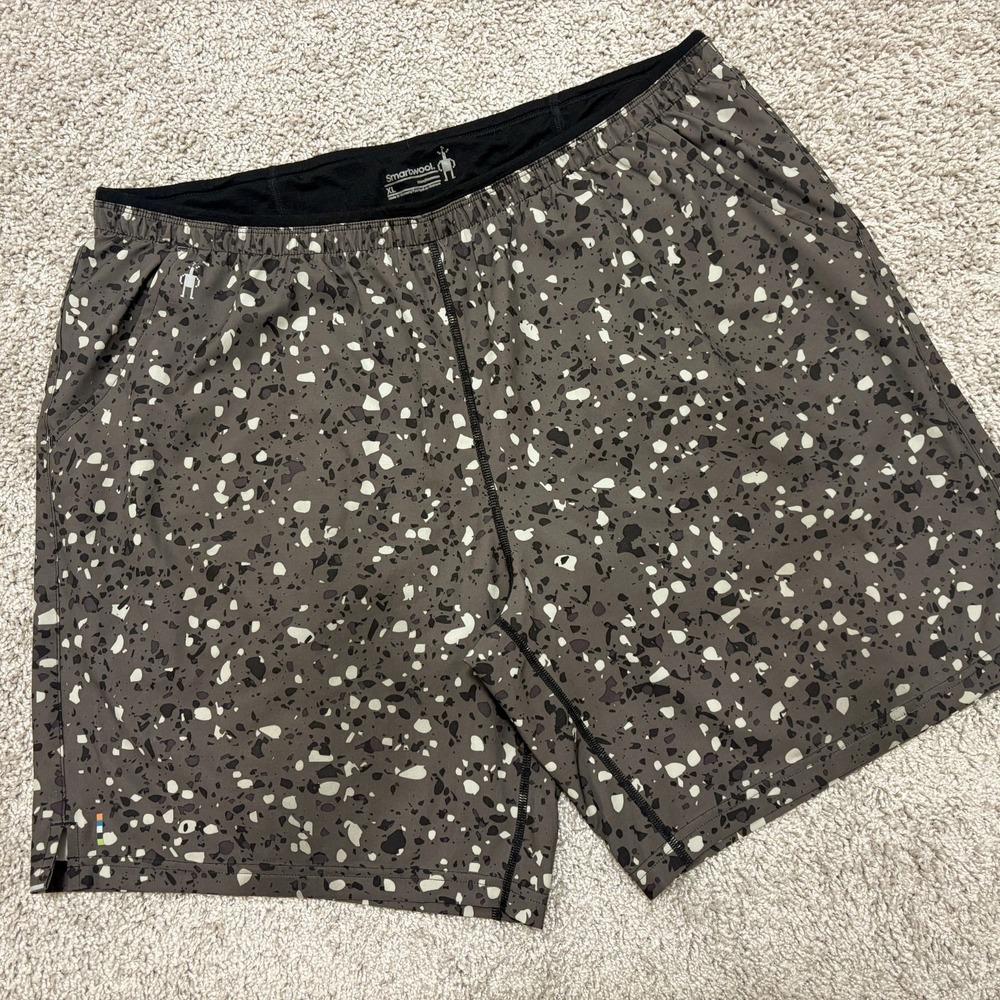 Smartwool Active Shorts Run Merino Wool Lined 8" Inseam Greenish? Gray Mens XL